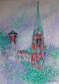 10 - Die Tuerme ueber Elmshorn Acryl, 50 x 70 cm